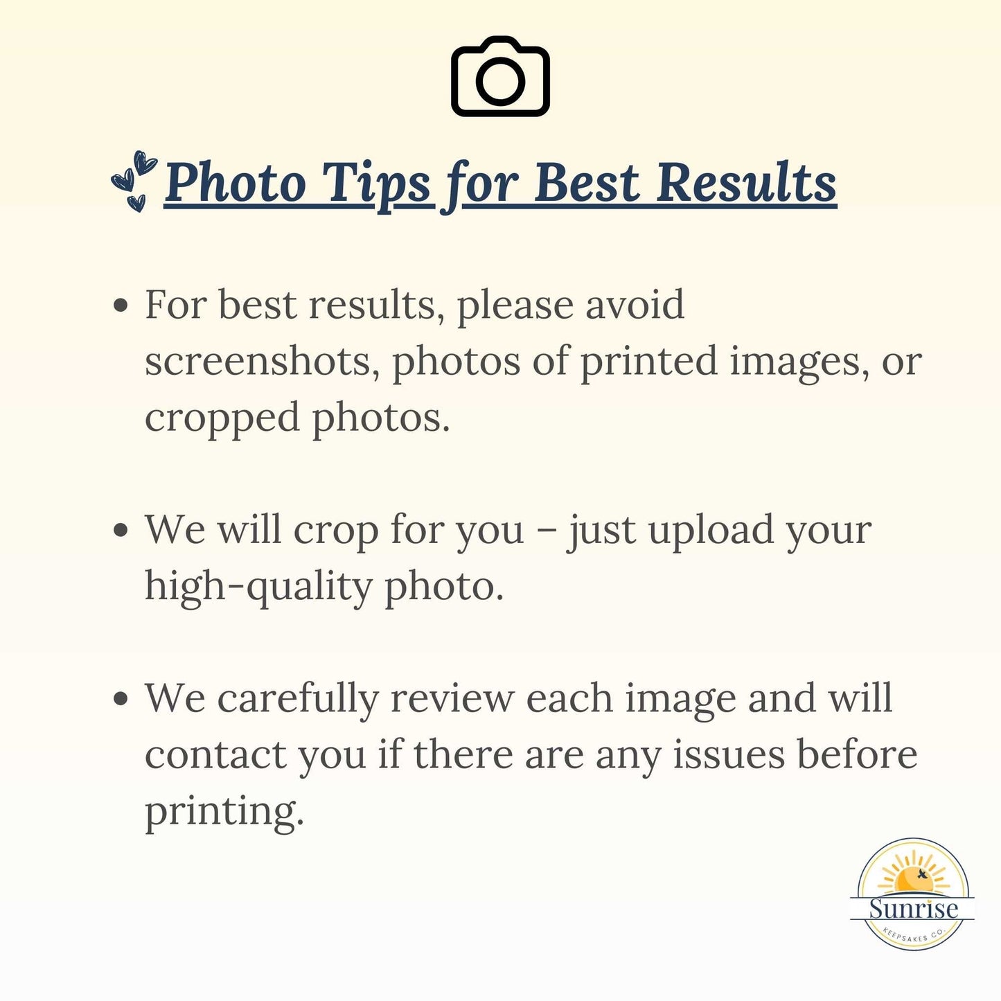 Photo tips for best results