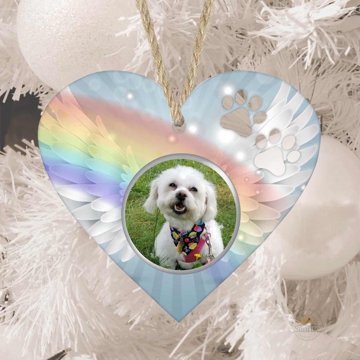 Angel Heart Paw Pet Memorial Ornament – Pet Loss Gift