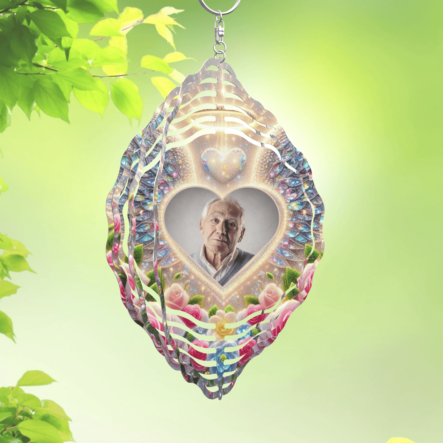 Angel Memorial Photo Wind Spinner – Your Light Will Forever Shine – Personalized Wind Spinner by Sunrise Keepsakes