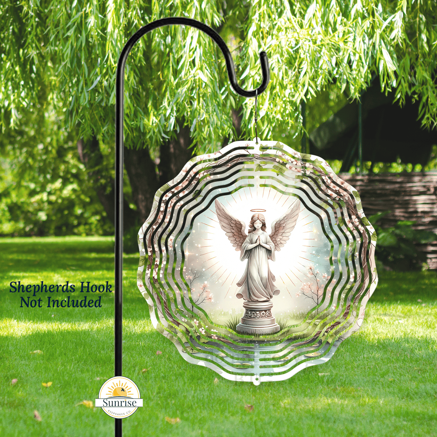 Angel Wind Spinner | 10 - Inch Memorial & Sympathy Garden Decor – Personalized Wind Spinner by Sunrise Keepsakes