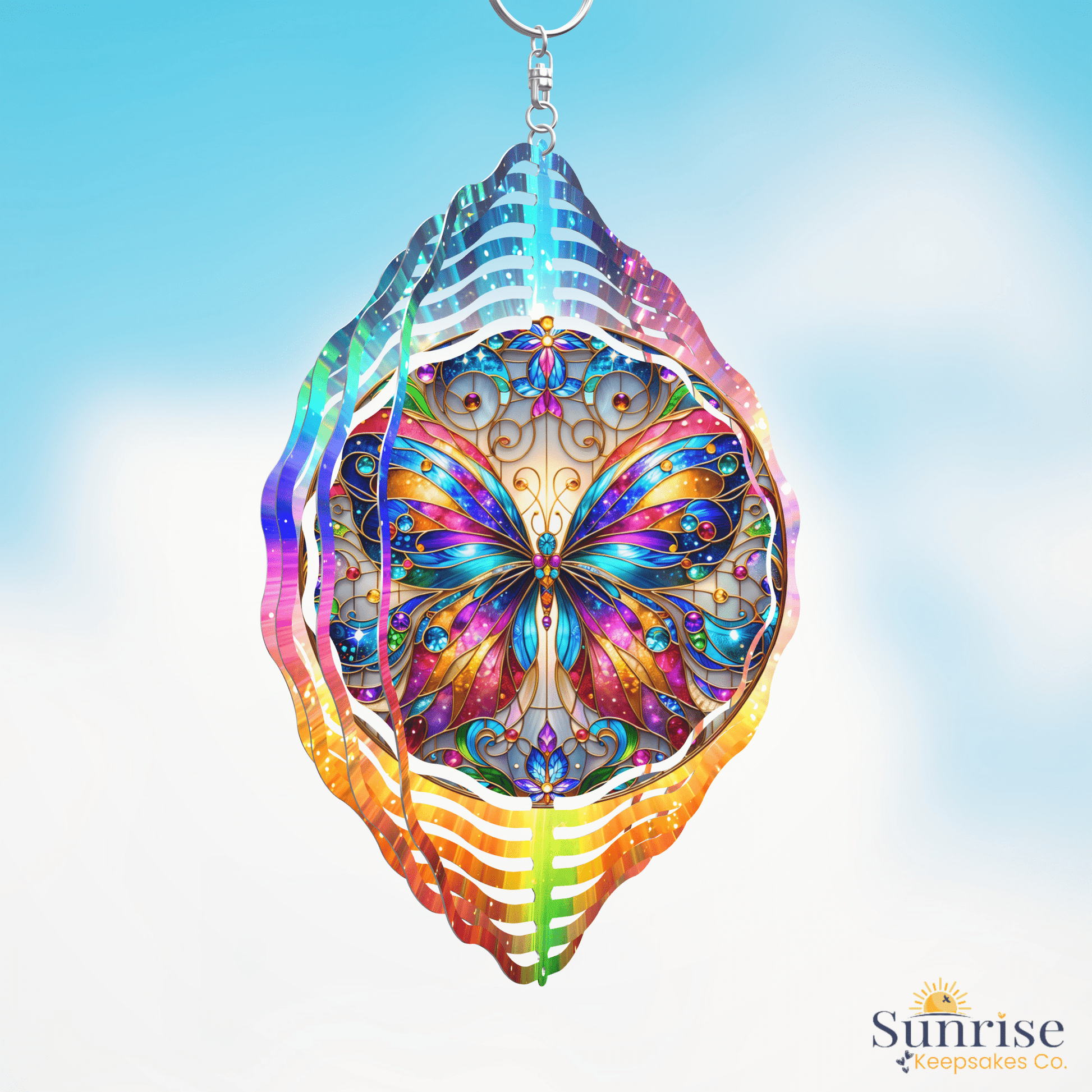 Butterfly Wind Spinner |Bright Butterfly Outdoor Decor – Personalized Wind Spinner by Sunrise Keepsakes
