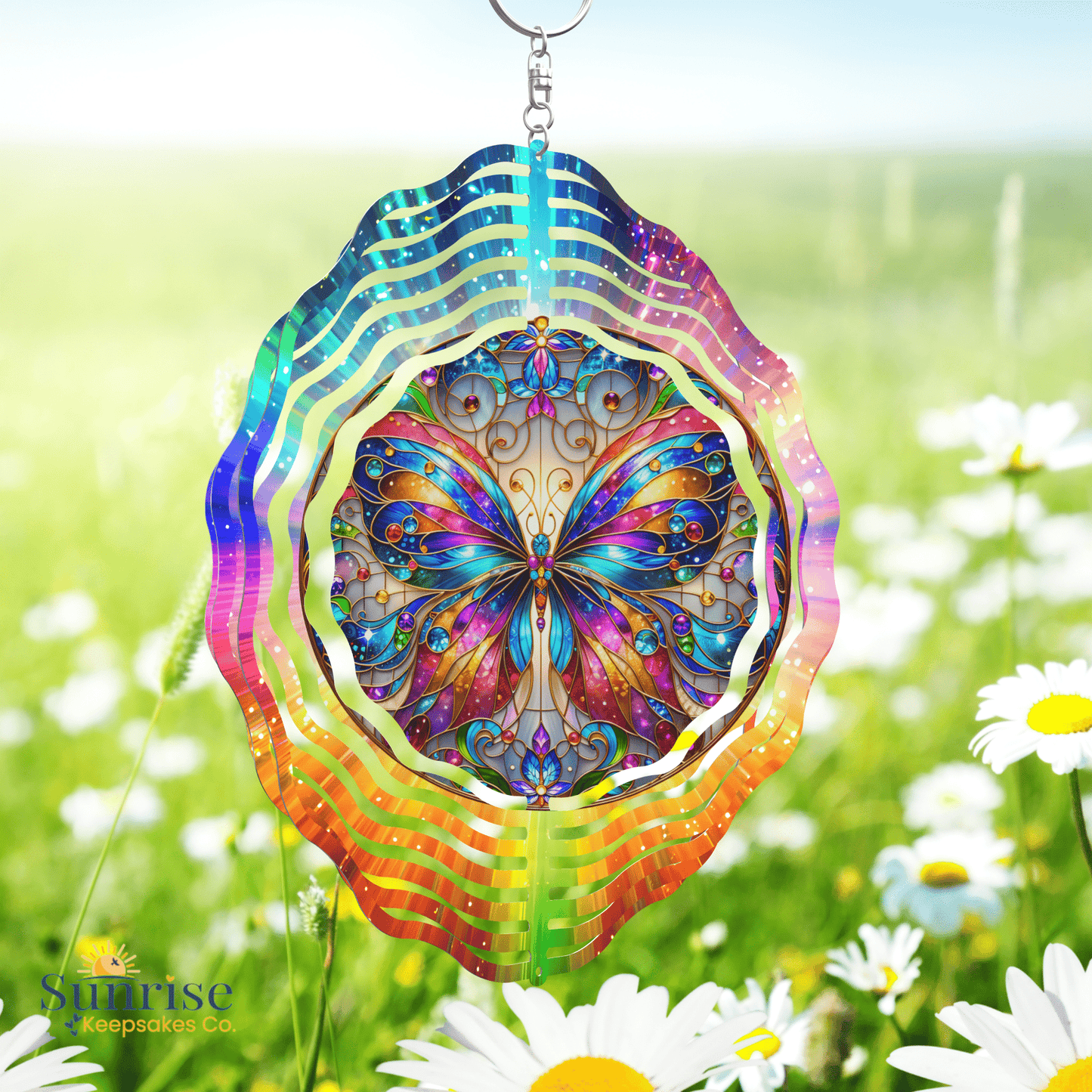 Butterfly Wind Spinner |Bright Butterfly Outdoor Decor – Personalized Wind Spinner by Sunrise Keepsakes