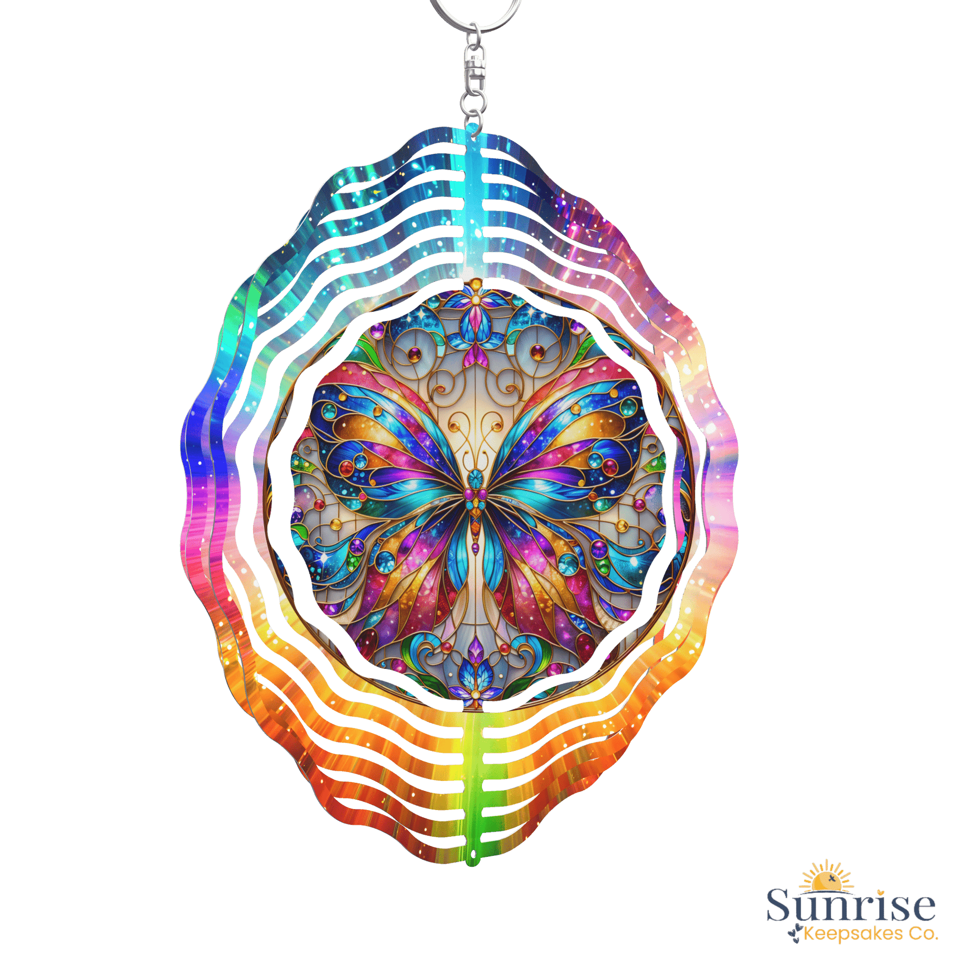 Butterfly Wind Spinner |Bright Butterfly Outdoor Decor – Personalized Wind Spinner by Sunrise Keepsakes