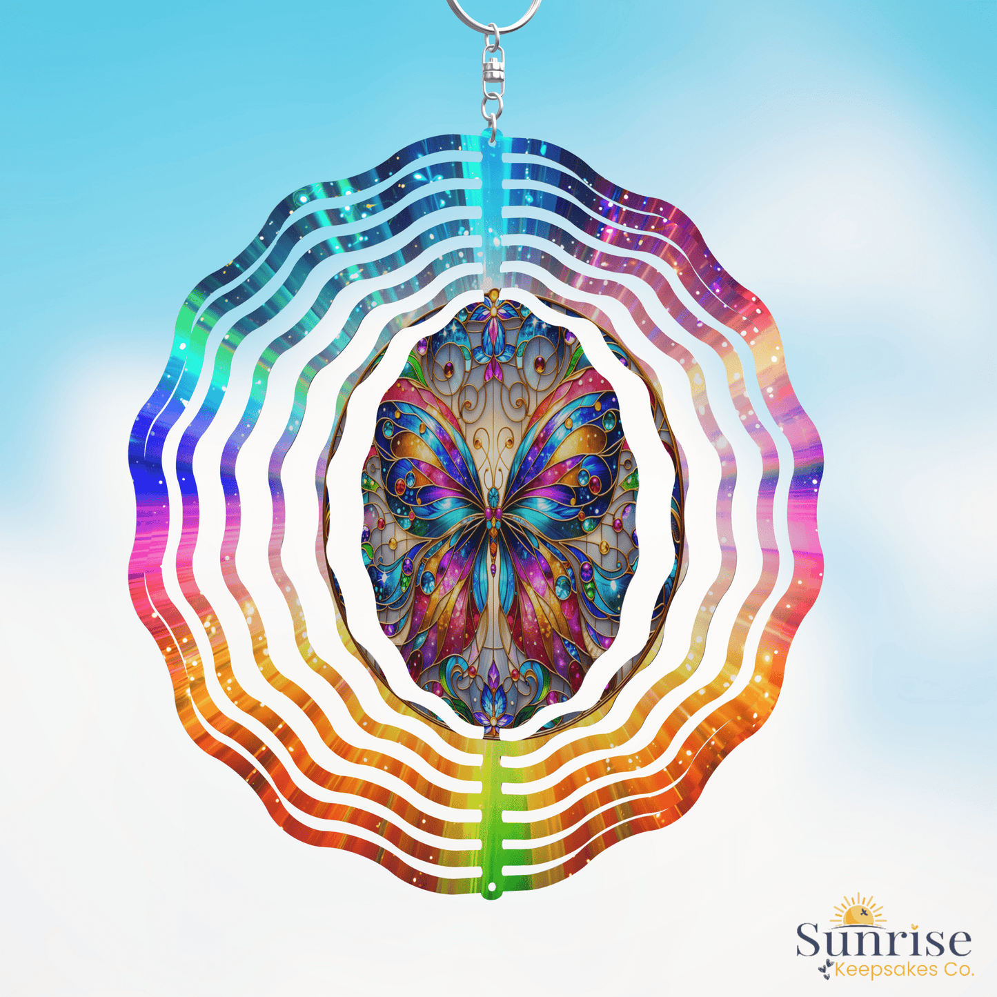 Butterfly Wind Spinner |Bright Butterfly Outdoor Decor – Personalized Wind Spinner by Sunrise Keepsakes