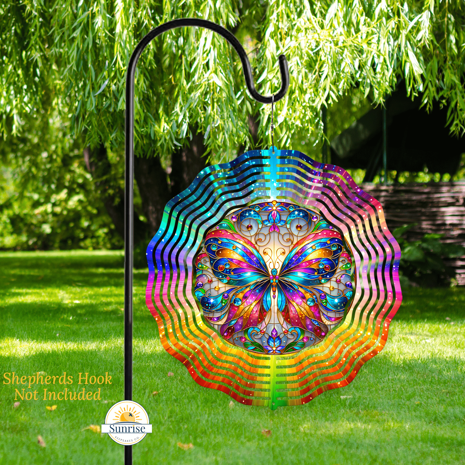 Butterfly Wind Spinner |Bright Butterfly Outdoor Decor – Personalized Wind Spinner by Sunrise Keepsakes