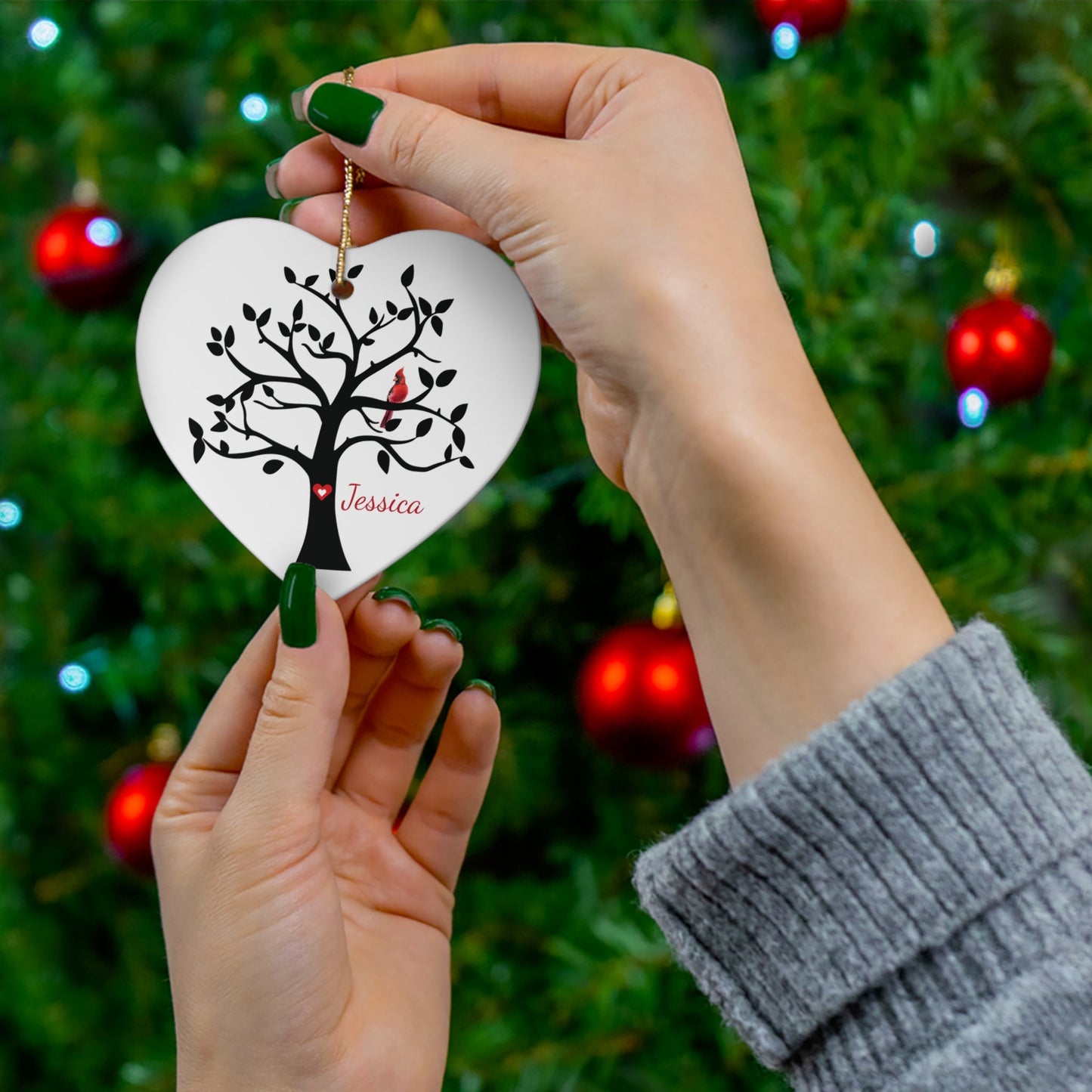 Cardinal Memorial Ornament - Cardinal Sympathy Gift – Personalized Memorial Ornament by Sunrise Keepsakes