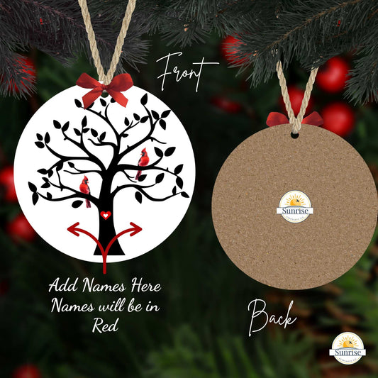 Cardinal Memorial Ornament – Tree of Life Sympathy Gift – Personalized Memorial Ornament by Sunrise Keepsakes