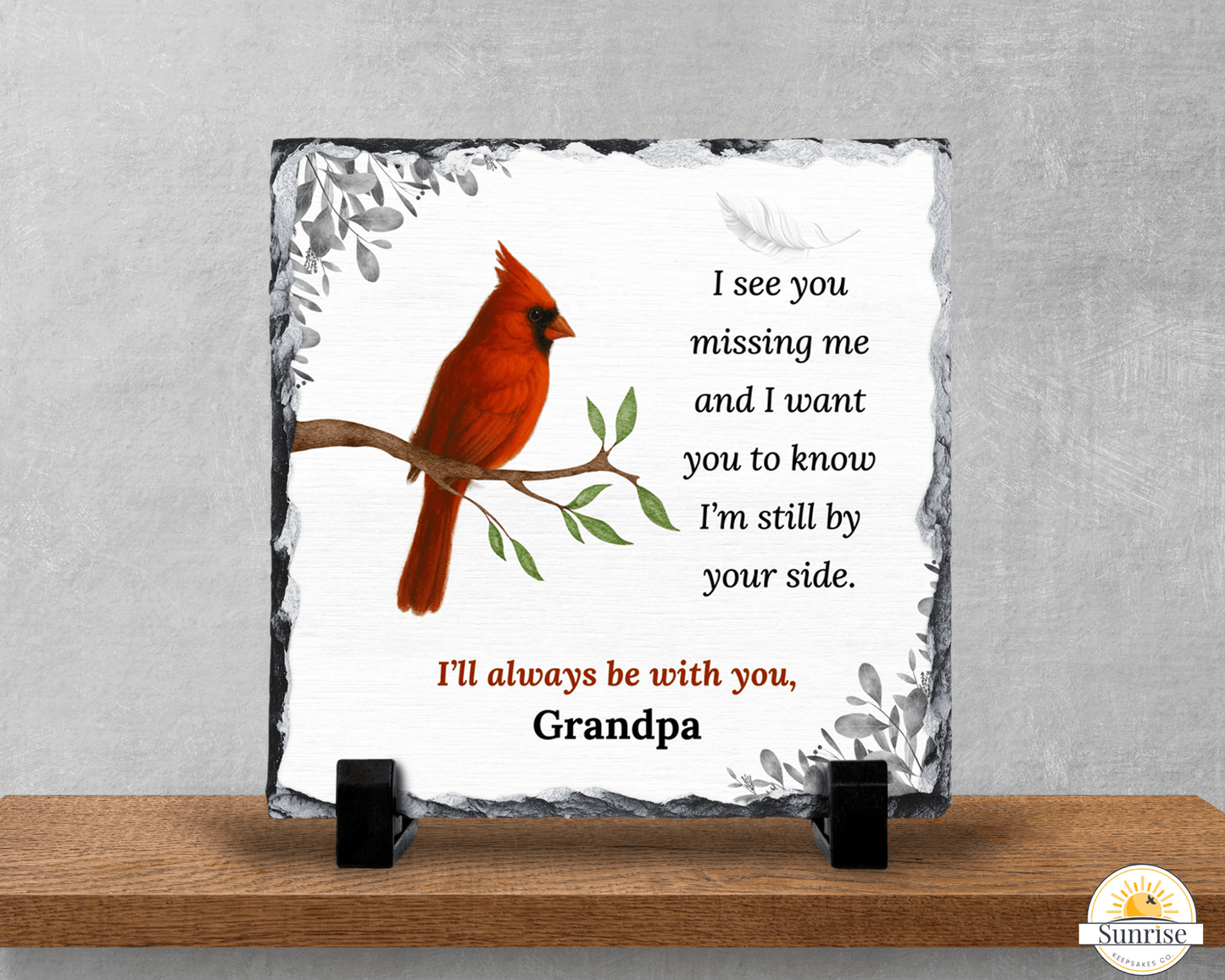 Cardinal Memorial Plaque – I'm Still By Your Side – Personalized Sympathy Gifts by Sunrise Keepsakes