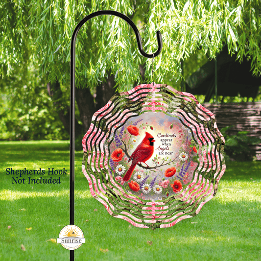 Cardinal Memorial Wind Spinner – Cardinals appear when angels are near – Personalized Wind Spinner by Sunrise Keepsakes