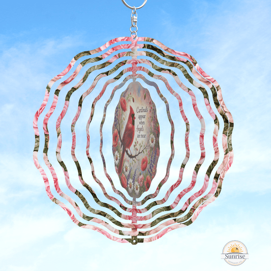 Cardinal Memorial Wind Spinner – Cardinals appear when angels are near – Personalized Wind Spinner by Sunrise Keepsakes