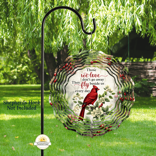 Cardinal Memorial Wind Spinner | Those We Love Don’t Go Away – Personalized Wind Spinner by Sunrise Keepsakes