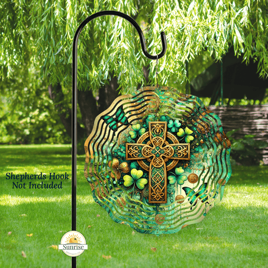 Celtic Cross Wind Spinner – Memorial Garden Decor – Personalized Wind Spinner by Sunrise Keepsakes