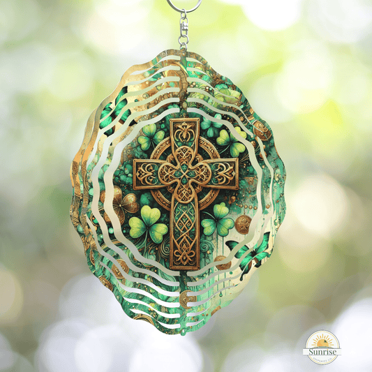 Celtic Cross Wind Spinner – Memorial Garden Decor – Personalized Wind Spinner by Sunrise Keepsakes
