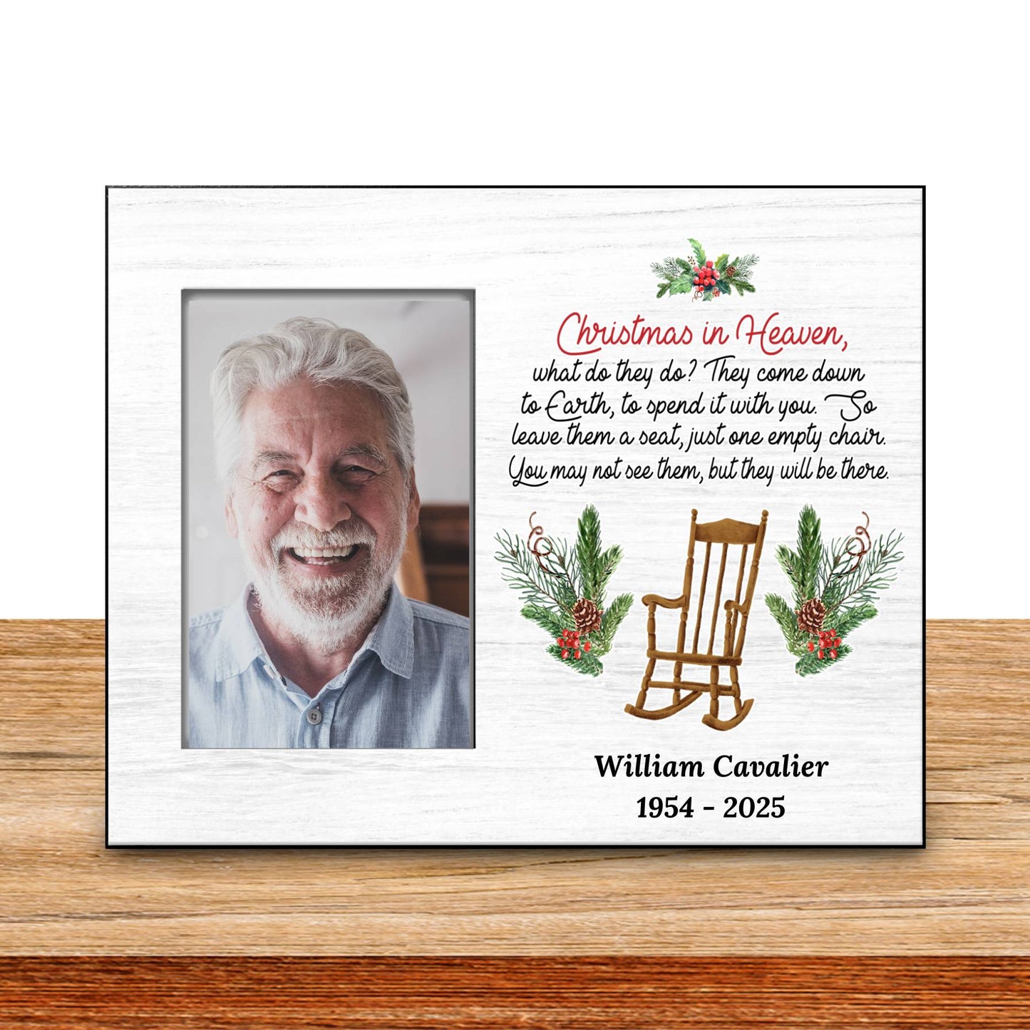 Christmas in Heaven Memorial Frame – Holiday Sympathy Gift – Personalized Sympathy Gifts by Sunrise Keepsakes