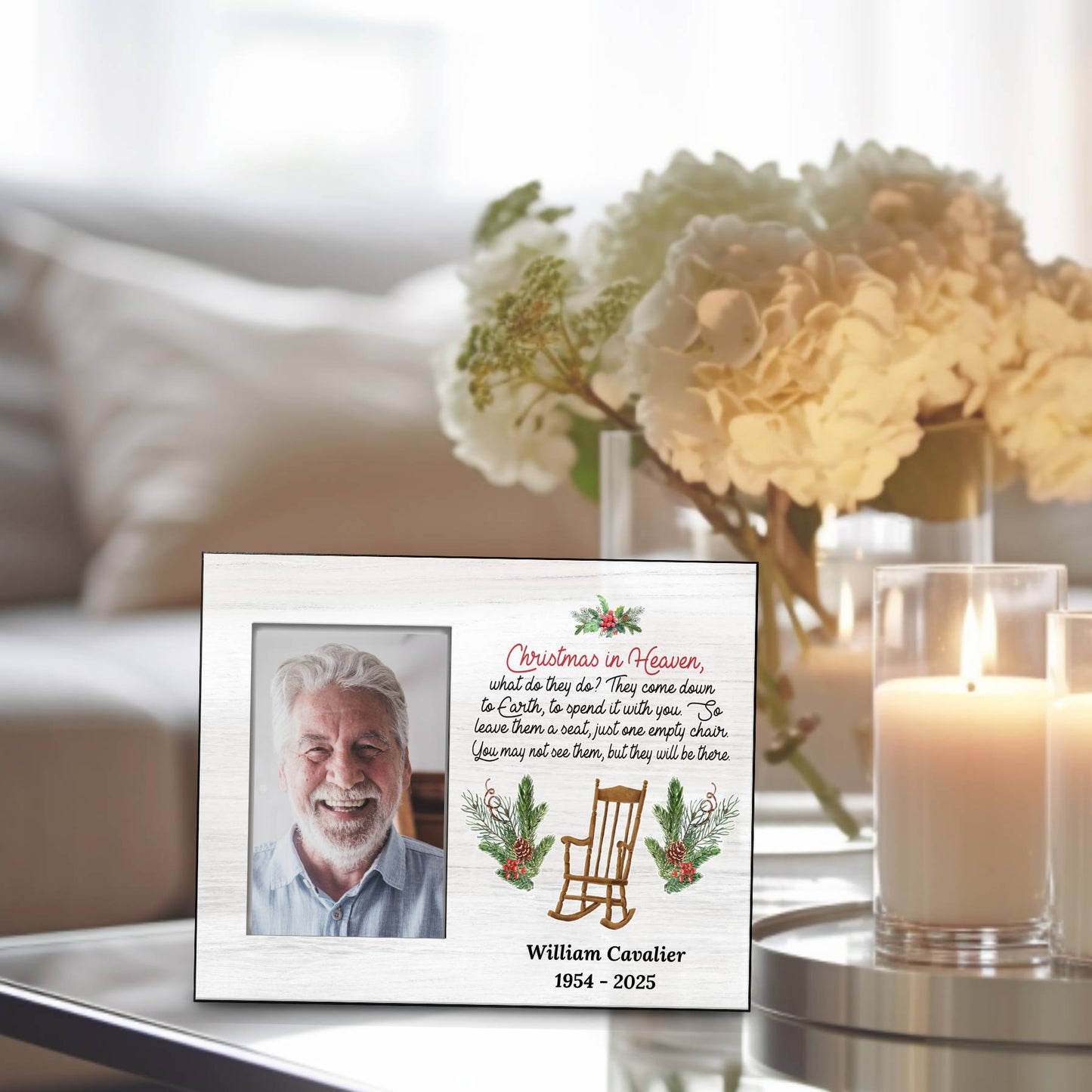 Christmas in Heaven Memorial Frame – Holiday Sympathy Gift – Personalized Sympathy Gifts by Sunrise Keepsakes