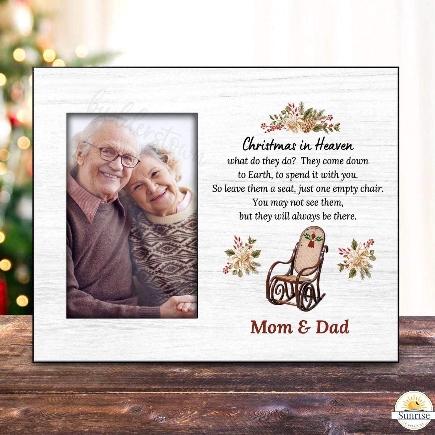 Christmas in Heaven Memorial Photo Frame – Christmas Sympathy Gift – Personalized Sympathy Gifts by Sunrise Keepsakes