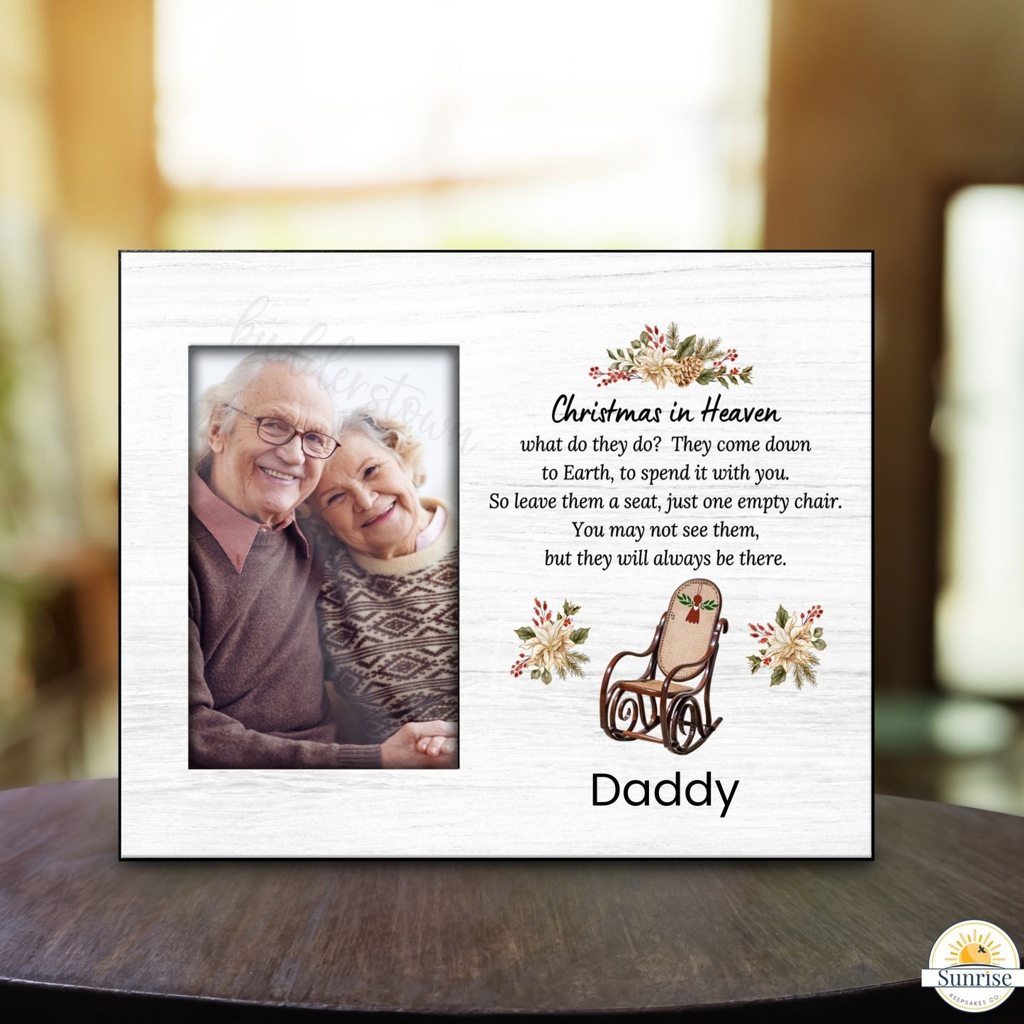 Christmas in Heaven Memorial Photo Frame – Christmas Sympathy Gift – Personalized Sympathy Gifts by Sunrise Keepsakes