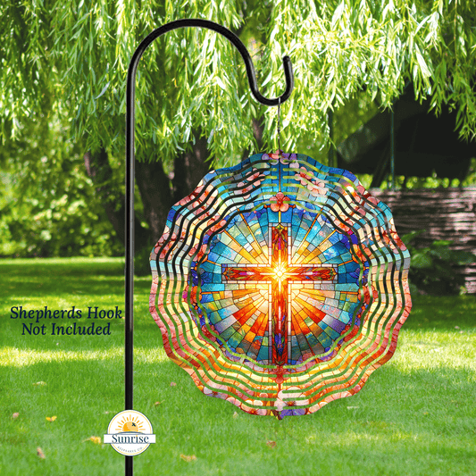 Cross Wind Spinner | Religious Memorial Gift – Personalized Wind Spinner by Sunrise Keepsakes