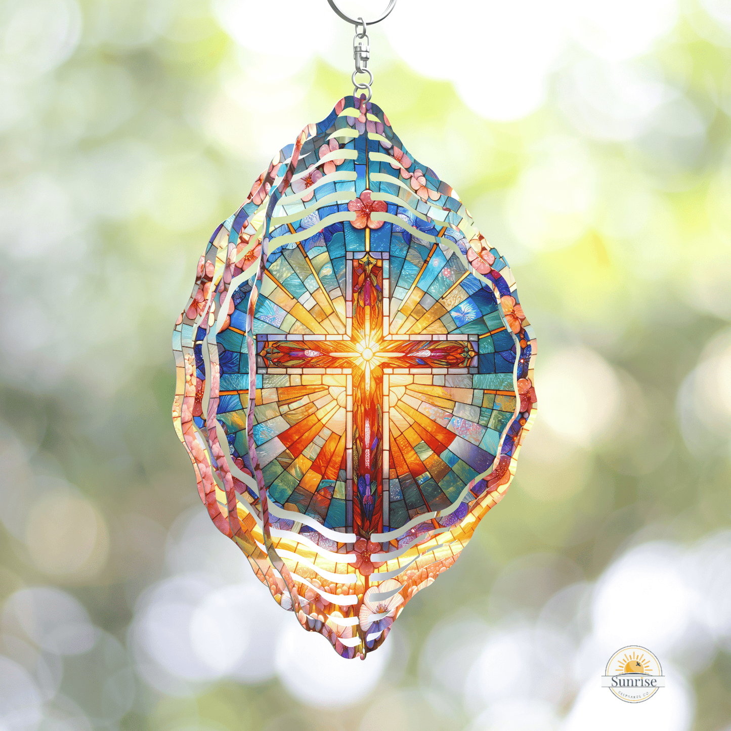 Cross Wind Spinner | Religious Memorial Gift – Personalized Wind Spinner by Sunrise Keepsakes