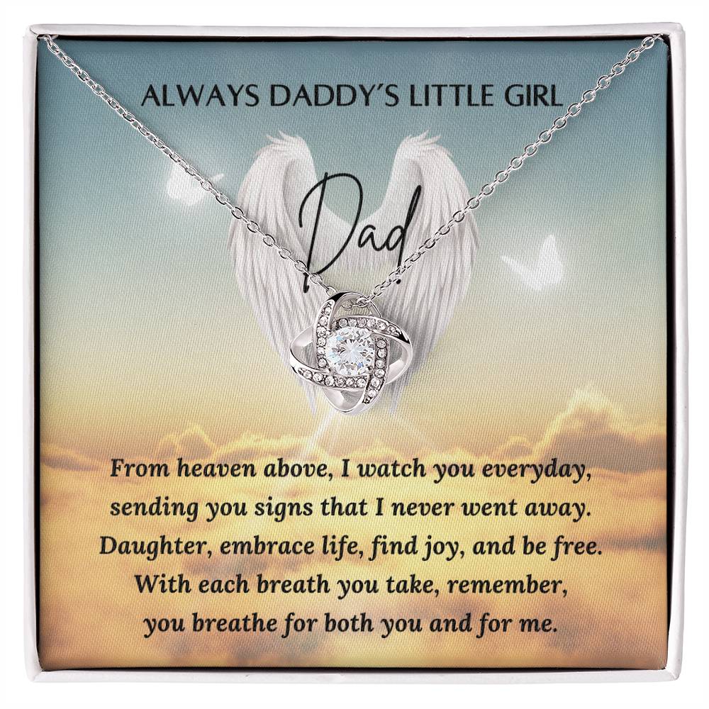 Daddy's Little Girl Necklace - Loss of a Father - Father's Day Gift - Love Knot Necklace – Personalized Jewelry by Sunrise Keepsakes