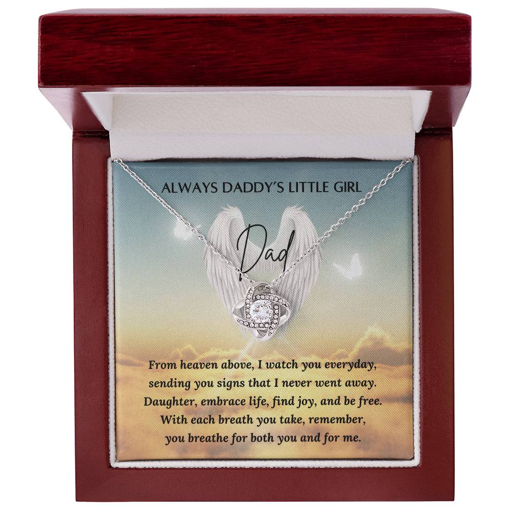 Daddy's Little Girl Necklace - Loss of a Father - Father's Day Gift - Love Knot Necklace – Personalized Jewelry by Sunrise Keepsakes