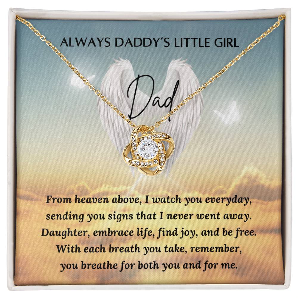 Daddy's Little Girl Necklace - Loss of a Father - Father's Day Gift - Love Knot Necklace – Personalized Jewelry by Sunrise Keepsakes