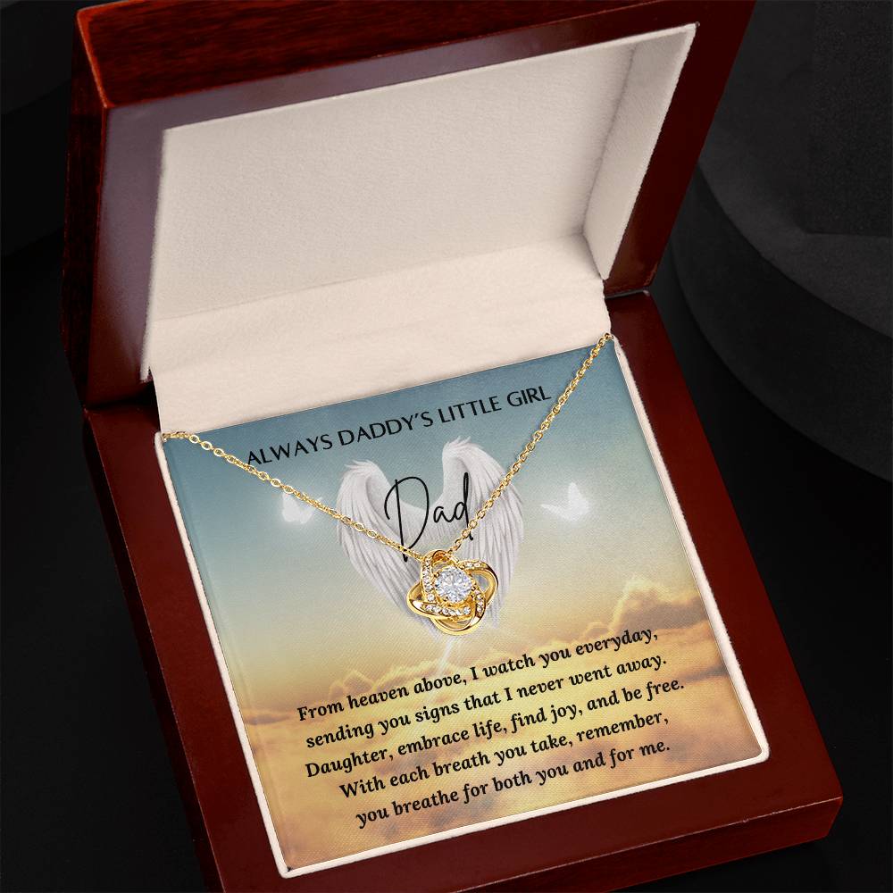 Daddy's Little Girl Necklace - Loss of a Father - Father's Day Gift - Love Knot Necklace – Personalized Jewelry by Sunrise Keepsakes