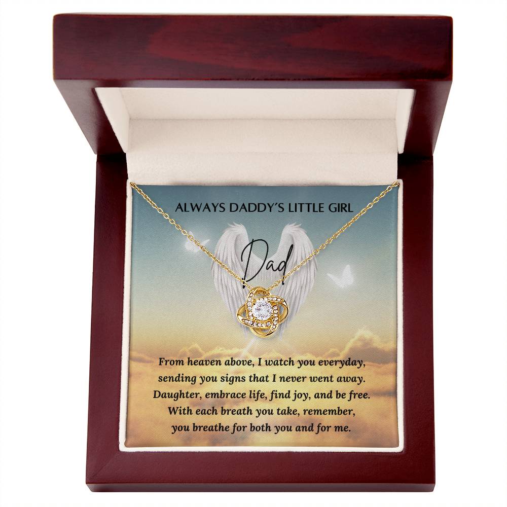 Daddy's Little Girl Necklace - Loss of a Father - Father's Day Gift - Love Knot Necklace – Personalized Jewelry by Sunrise Keepsakes