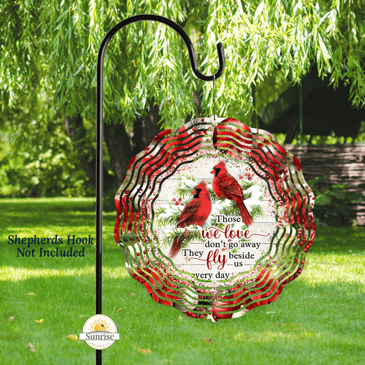 Double Cardinal Memorial - Cardinal Wind Spinner – Personalized Wind Spinner by Sunrise Keepsakes