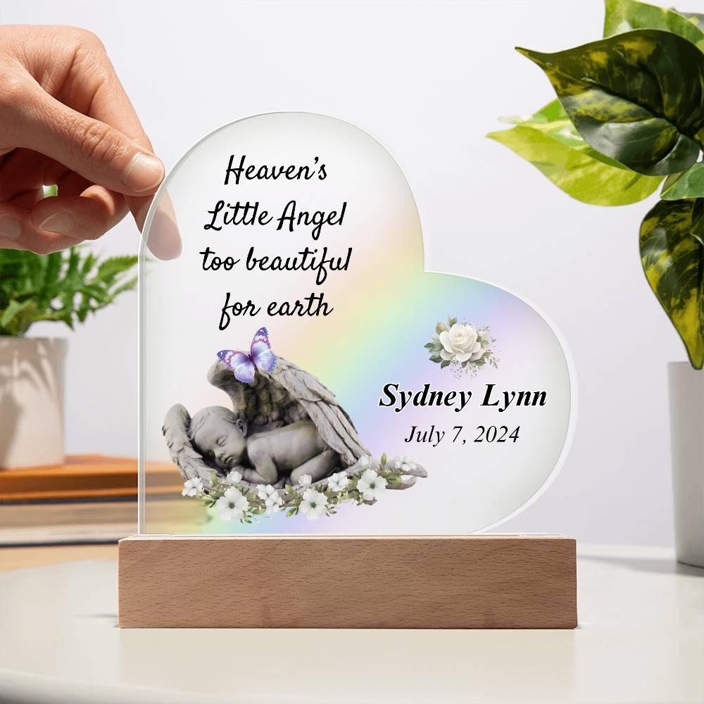 Heaven's Little Angel - Sympathy Gift for Loss of Baby with LED Light Base Sympathy Gifts by Sunrise Keepsakes