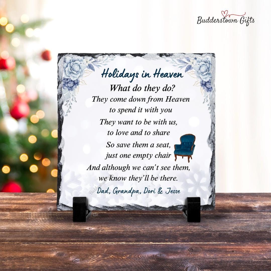 Holidays in Heaven Plaque - Hanukkah in Heaven - Loss of a Loved One Gift – Personalized Sympathy Gifts by Sunrise Keepsakes