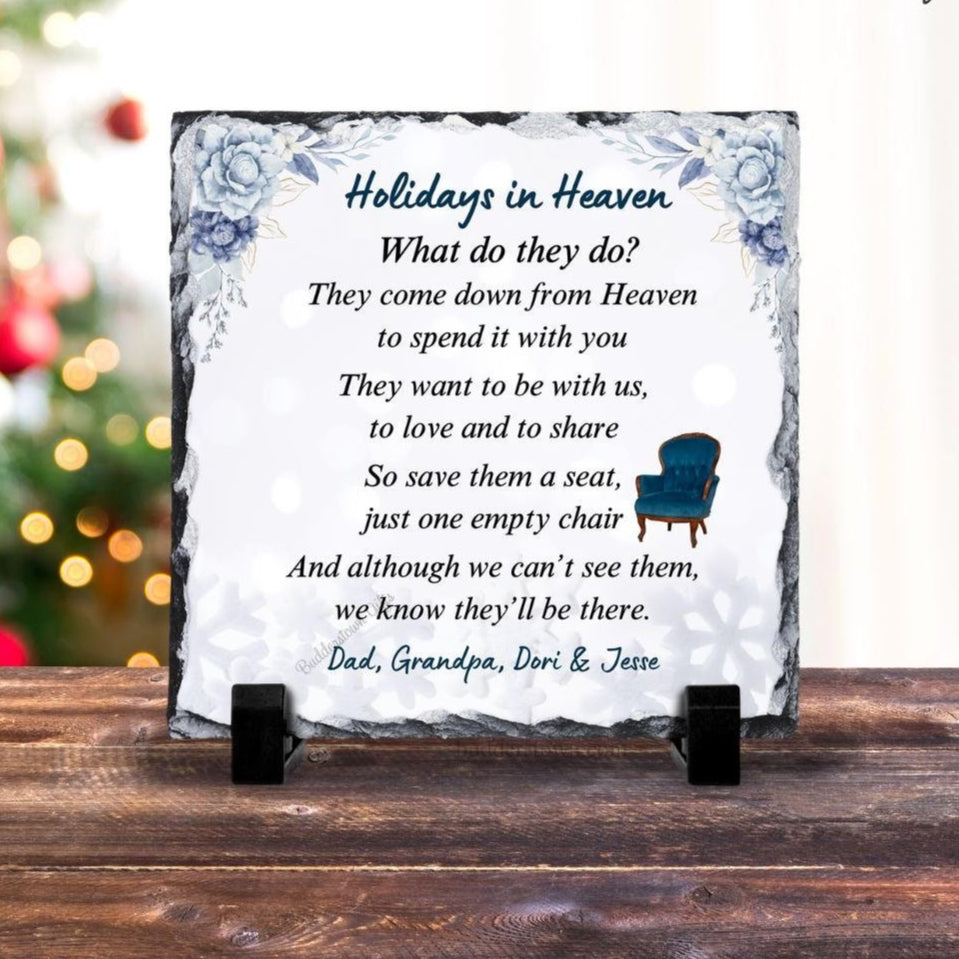 Holidays in Heaven Plaque - Hanukkah in Heaven - Loss of a Loved One Gift – Personalized Sympathy Gifts by Sunrise Keepsakes