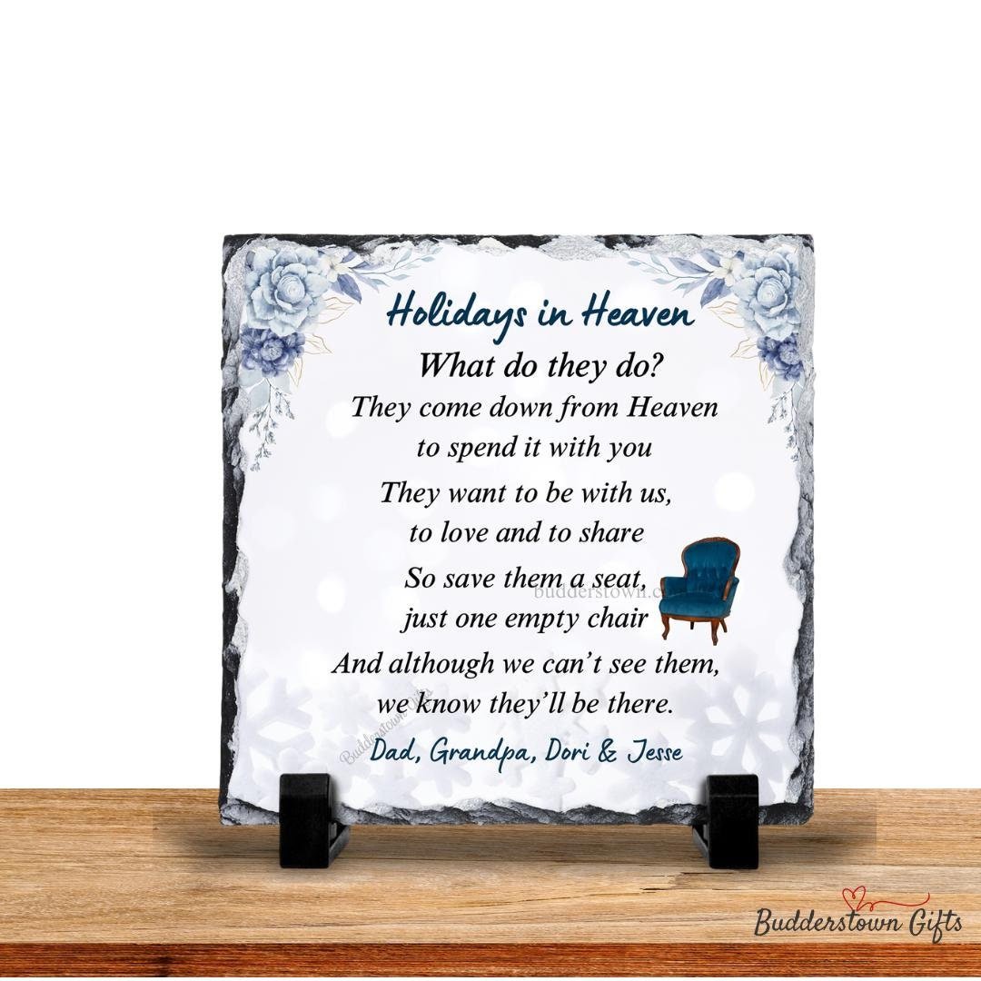 Holidays in Heaven Plaque - Hanukkah in Heaven - Loss of a Loved One Gift – Personalized Sympathy Gifts by Sunrise Keepsakes