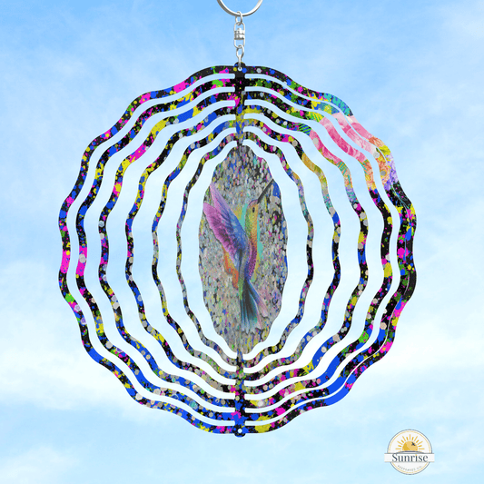 Hummingbird Wind Spinner | Vibrant Outdoor Garden Decor – Personalized Wind Spinner by Sunrise Keepsakes