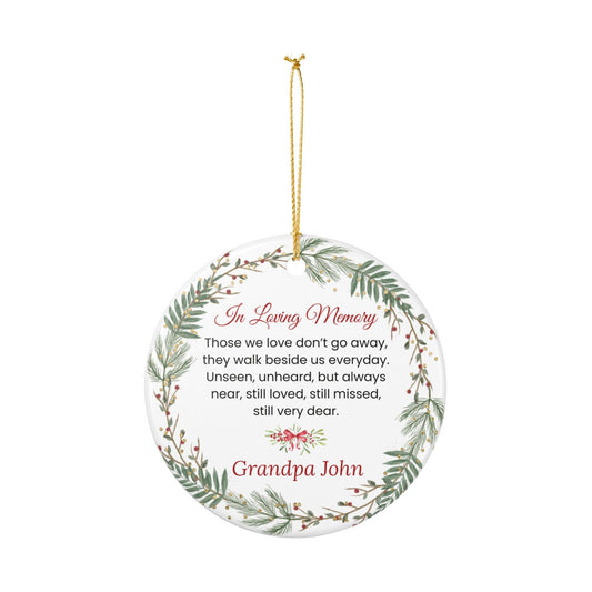 In Loving Memory Ceramic Memorial Ornament – Personalized Christmas Remembrance – Personalized Home Decor by Sunrise Keepsakes