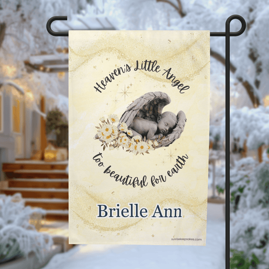 Baby Memorial Garden Flag – Heaven’s Little Angel - Sunrise Keepsakes Co.