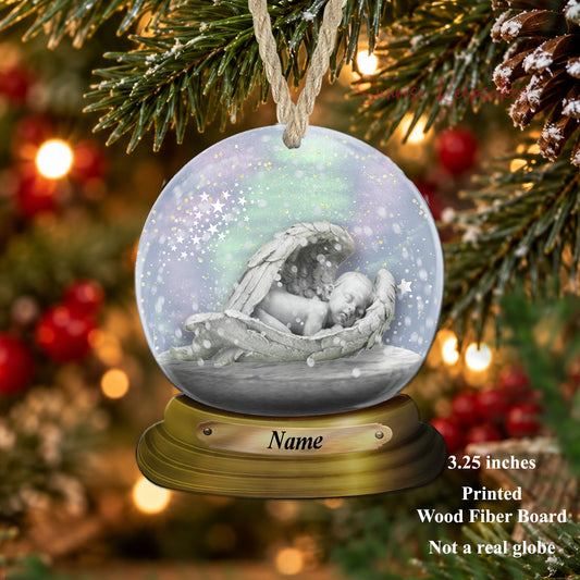 Infant Loss Ornament – Personalized Baby Memorial Wood Globe – Personalized Memorial Ornament by Sunrise Keepsakes