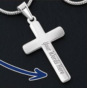Loss of Mom Personalized Cross Necklace - Laser Engraved Jewelry - Loss of Mother Gift – Personalized Jewelry by Sunrise Keepsakes