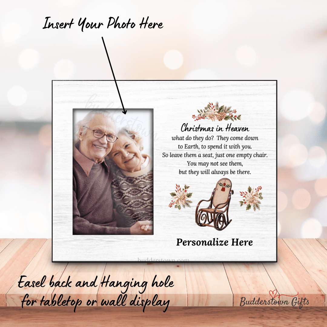 Memorial Photo Gift - Christmas in Heaven Frame - – Personalized Sympathy Gifts by Sunrise Keepsakes