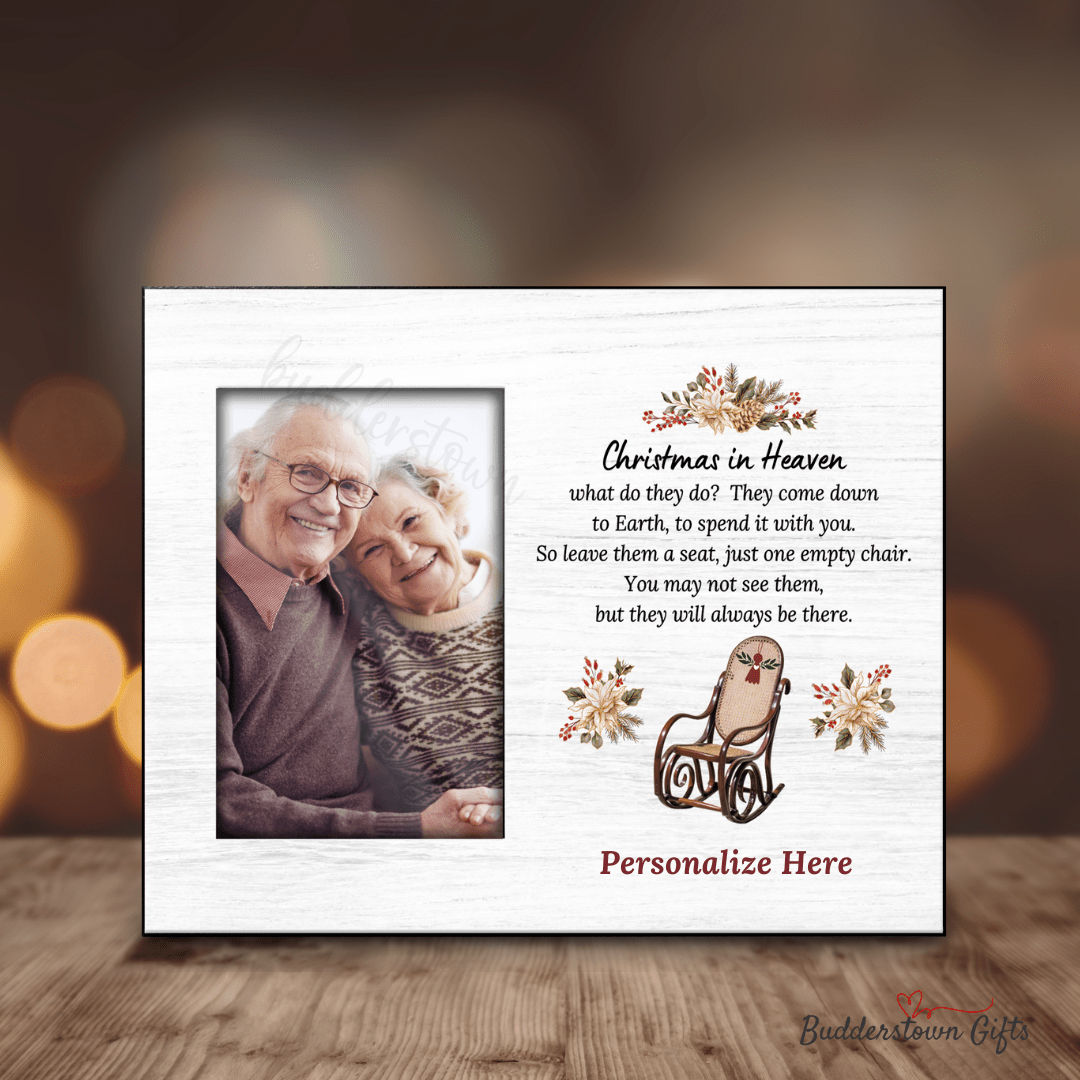 Memorial Photo Gift - Christmas in Heaven Frame - – Personalized Sympathy Gifts by Sunrise Keepsakes