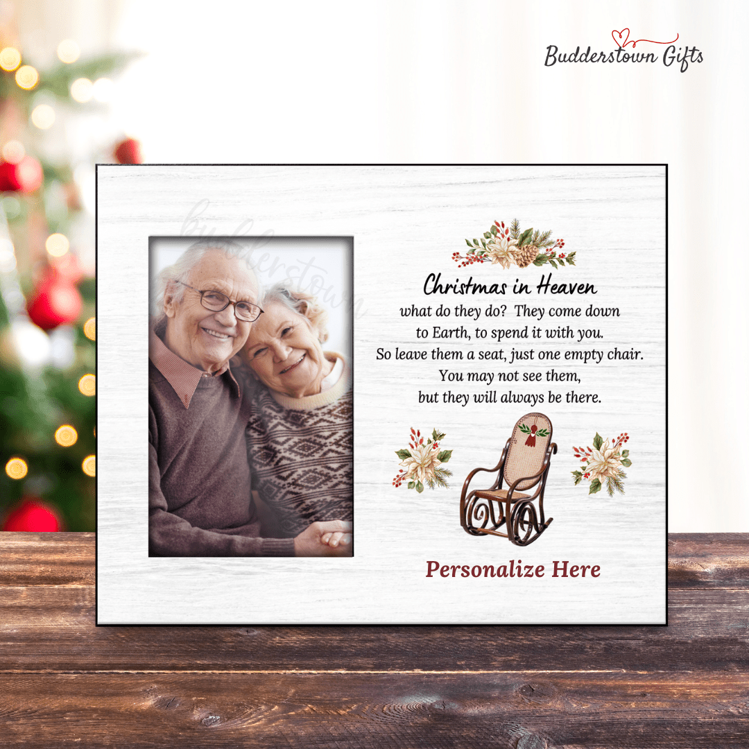 Memorial Photo Gift - Christmas in Heaven Frame - – Personalized Sympathy Gifts by Sunrise Keepsakes