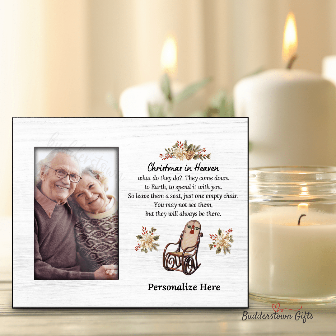 Memorial Photo Gift - Christmas in Heaven Frame - – Personalized Sympathy Gifts by Sunrise Keepsakes