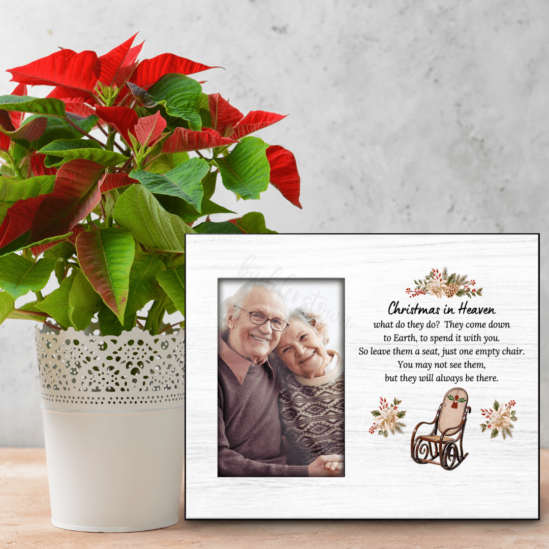 Memorial Photo Gift - Christmas in Heaven Frame - – Personalized Sympathy Gifts by Sunrise Keepsakes