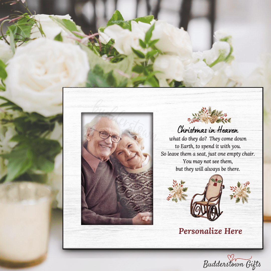 Memorial Photo Gift - Christmas in Heaven Frame - – Personalized Sympathy Gifts by Sunrise Keepsakes
