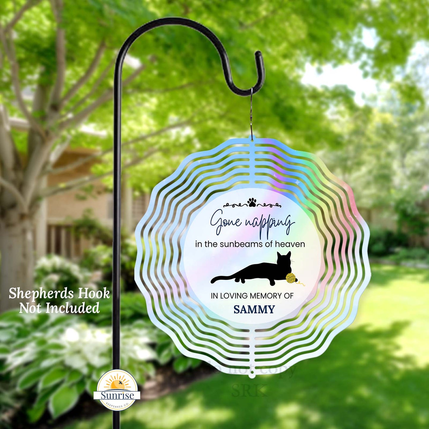 Memorial Wind Spinner – Gone Cat Napping – Personalized Wind Spinner by Sunrise Keepsakes