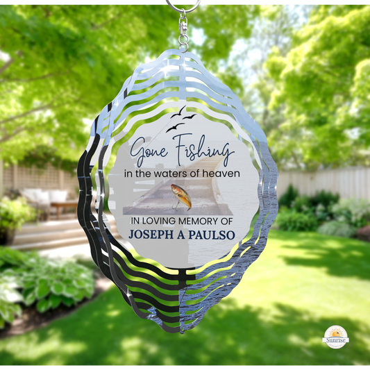 Memorial Wind Spinner – Gone Fishing - Sunrise Keepsakes Co.