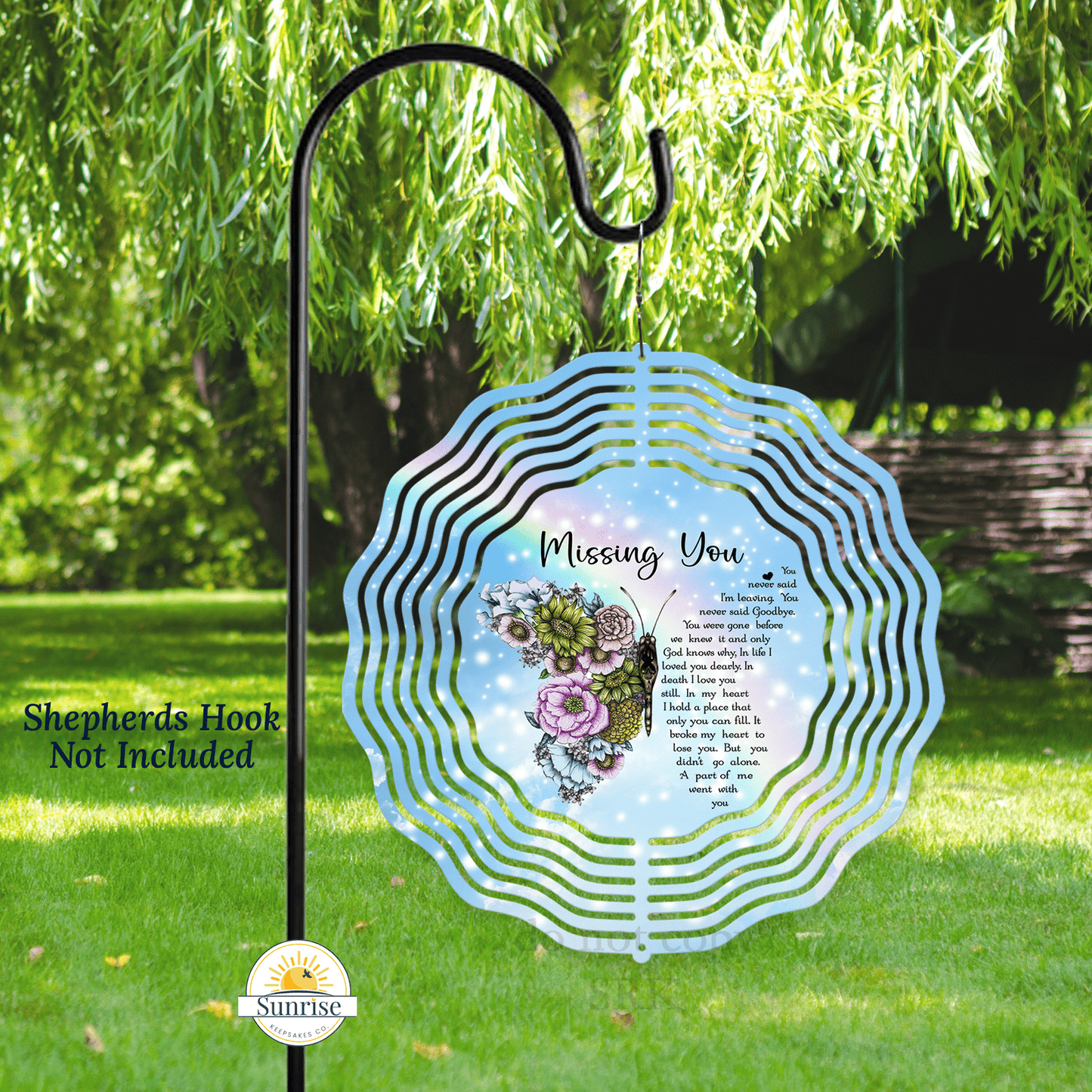 Missing You Butterfly Wind Spinner | Memorial & Sympathy Gift – Personalized Wind Spinner by Sunrise Keepsakes