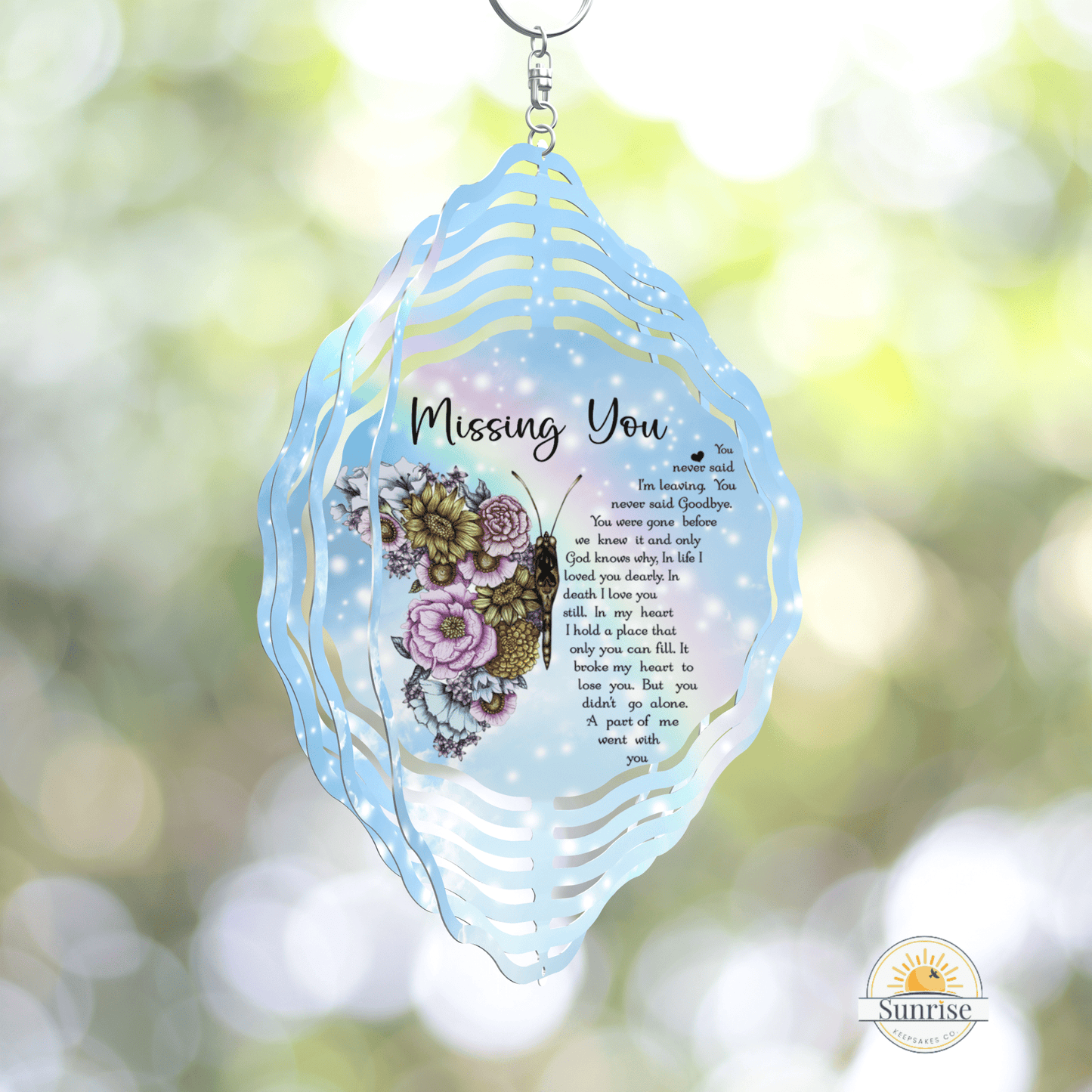 Missing You Butterfly Wind Spinner | Memorial & Sympathy Gift – Personalized Wind Spinner by Sunrise Keepsakes