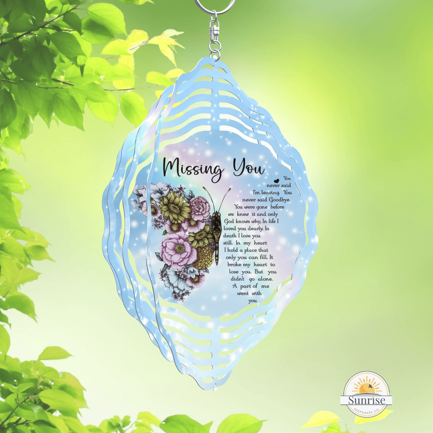 Missing You Butterfly Wind Spinner | Memorial & Sympathy Gift – Personalized Wind Spinner by Sunrise Keepsakes