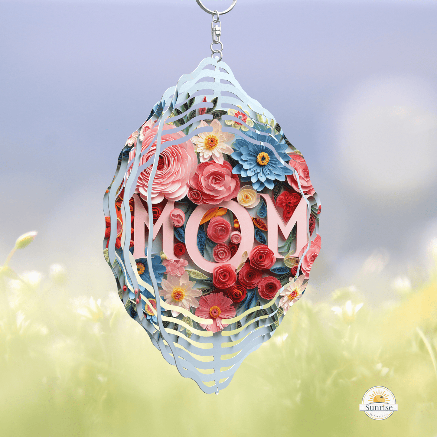 Mom Wind Spinner | Floral Memorial & Mother’s Day Gift – Personalized Wind Spinner by Sunrise Keepsakes